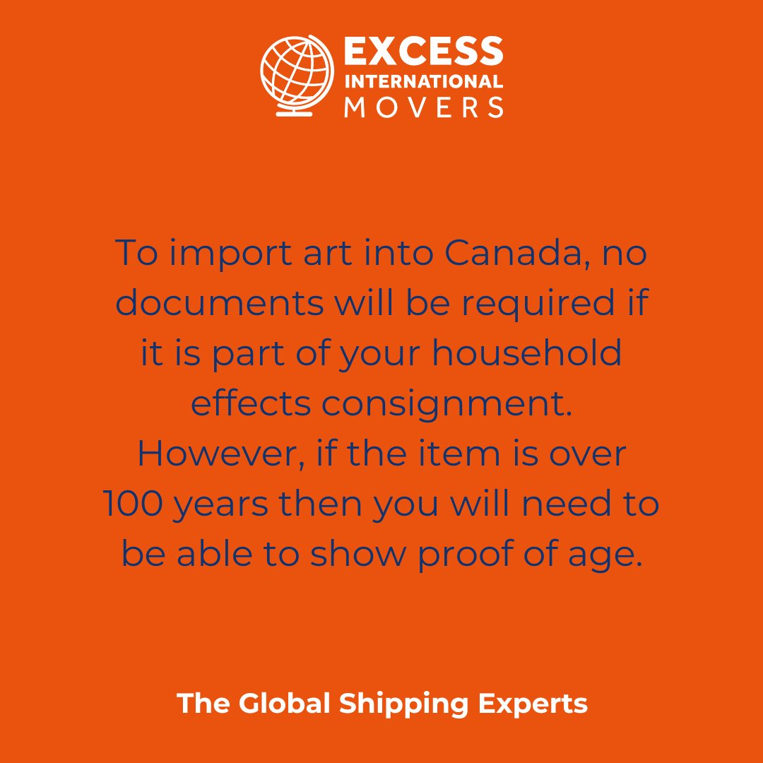 Welcome back to our #KnowledgeZone! 💡

Today we are looking at the requirements for #importing artwork into #Canada 🎨🇨🇦

Visit our website and check out our Knowledge Zone

excess-international.com

#hashtags #globalshipping #internationalshipping