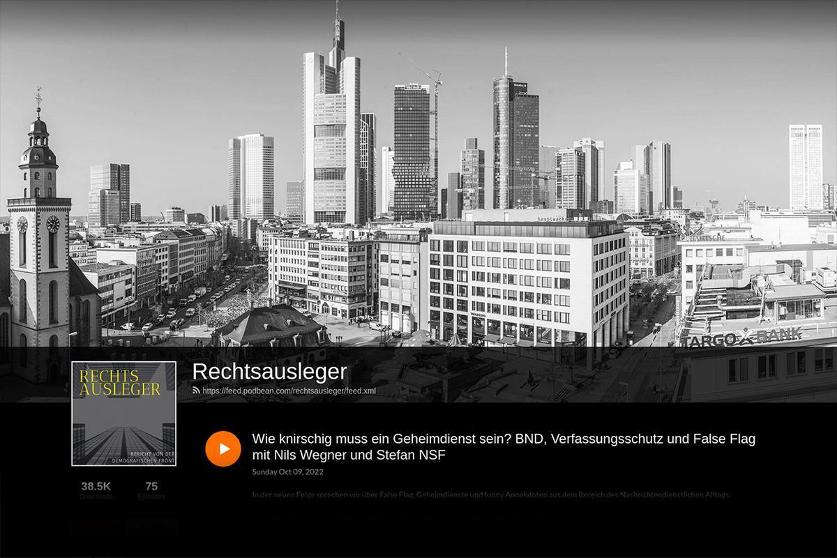 Aufgedeckt: Hinter dem Podcast «Rechtsausleger» steckt die AfD-Jugend in Frankfurt am Main. Darin verbreiten ein ehemaliger Landesvorstand der «Jungen Alternative» und ein Investment-Manager Antisemitismus, Rassismus und Frauenhass. Hintergrund: exif-recherche.org/?p=11503