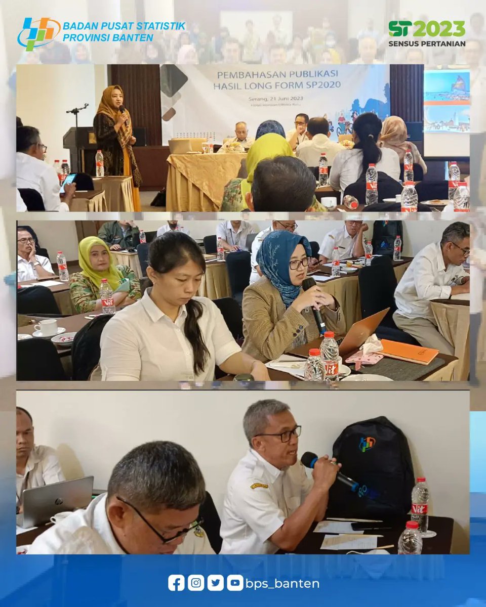 bps_banten's tweet photo. Pada hari Rabu, 21 Juni 2023 BPS Provinsi Banten mengadakan pertemuan dalam rangka Pembahasan Publikasi Hasil Long Form SP2020.
Kegiatan ini bertujuan untuk menyosialisasikan draft publikasi hasil Sensus Penduduk 2020 Lanjutan yang akan dirilis pada pertengahan Juli 2023 https://t.co/RXvHNb9yr5