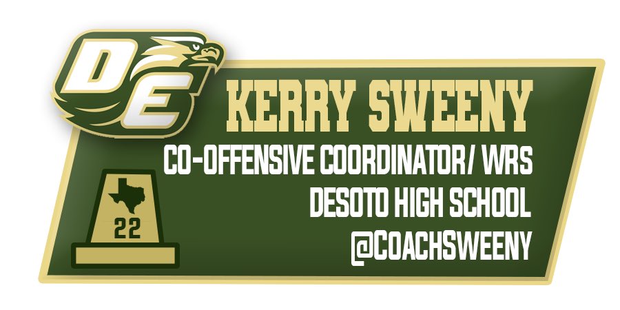 Congratulations to one of the hardest working coaches in the game. Our new Co-offensive Coordinator @CoachSweeny, proud of you.  We Are DeSoto!  #DeSotoU