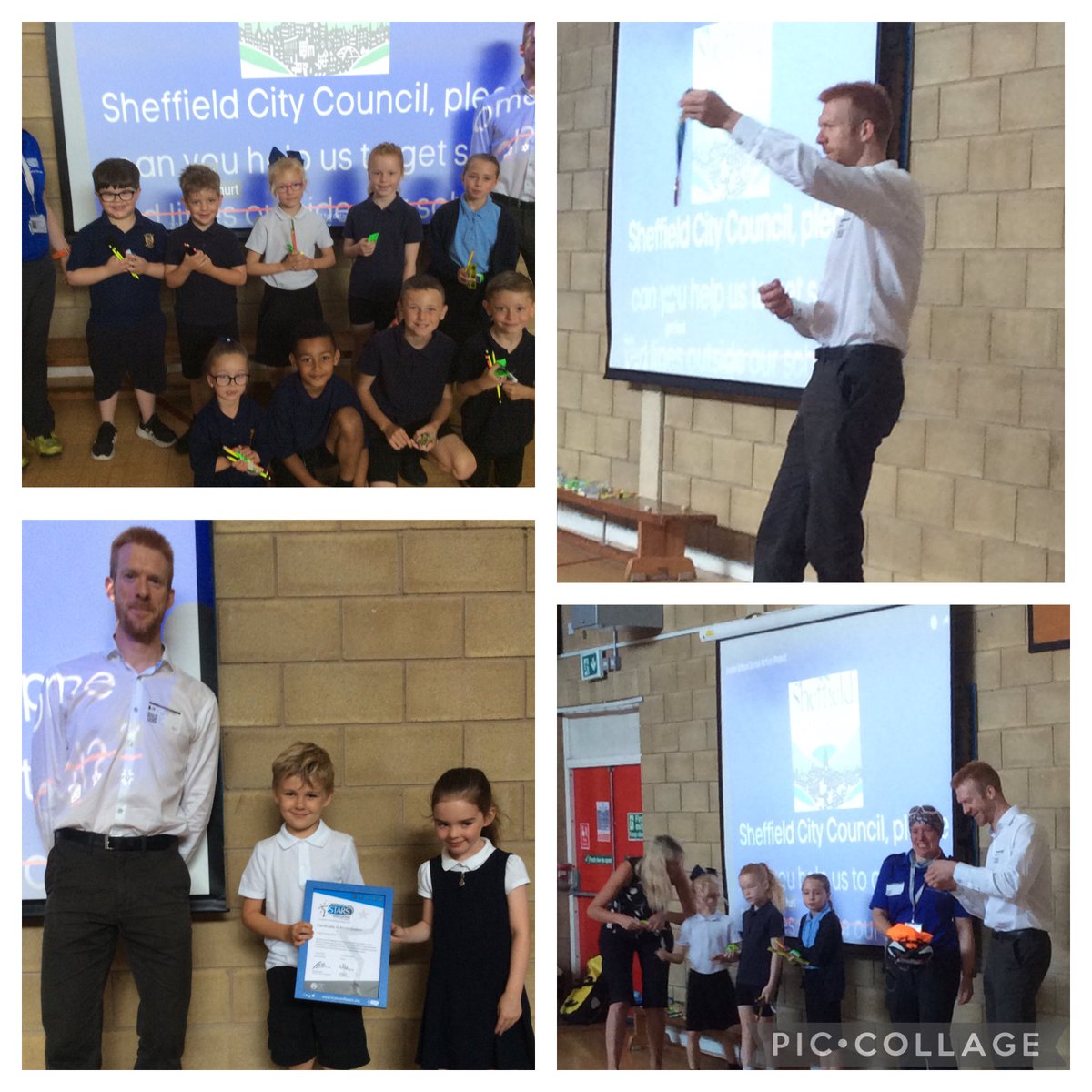 IntakeSchool's tweet photo. Thank you to Triple Olympic Gold Medalist  Ed Clancy for coming into our assembly this morning to present our ModeshiftSTAR Platinum Award for the second year! ⁦@Ed_Clancy⁩ ⁦@SY_STARSAwards⁩  #active travel https://t.co/khdJAd19x3