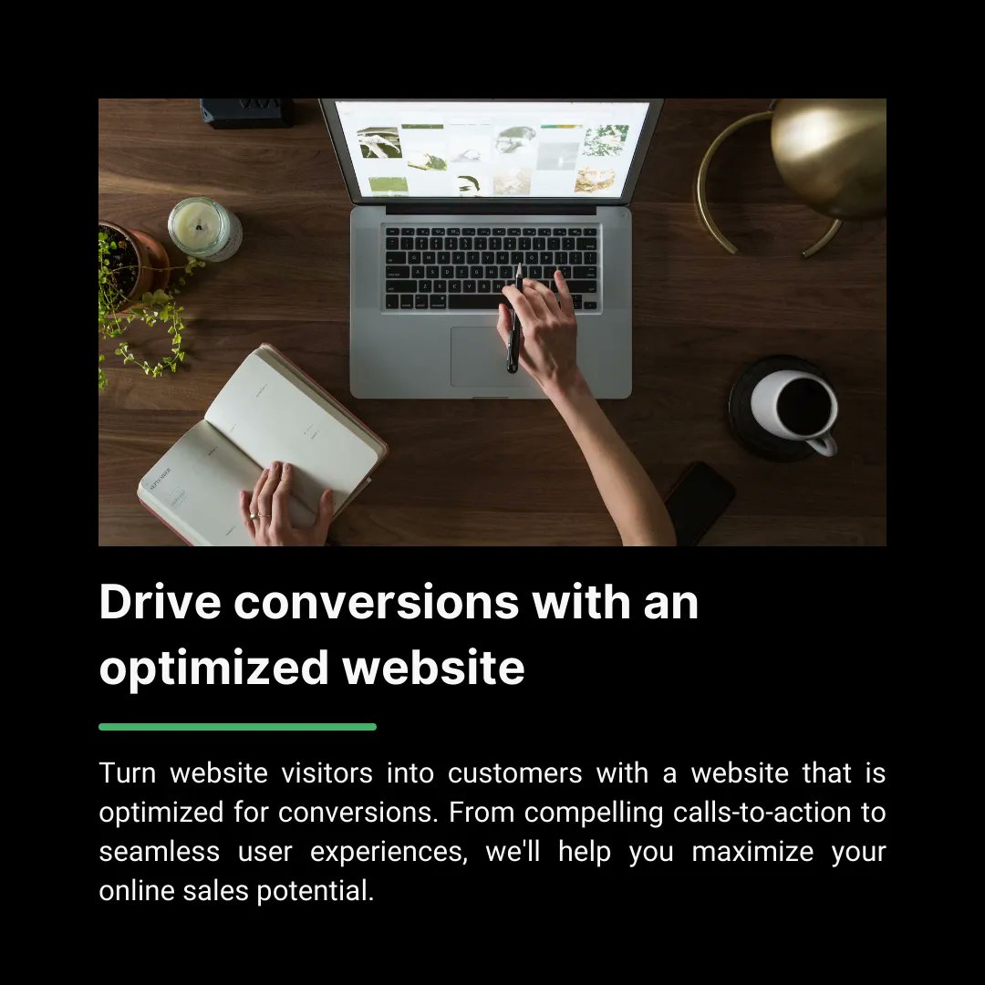 HvmServices's tweet image. 💥📈 Ready to drive conversions and skyrocket your sales? 

🚀✨ With an optimized website, you can captivate visitors and turn them into loyal customers. #DriveConversions #OptimizedWebsite #OnlineSales #BusinessGrowth #DigitalSuccess