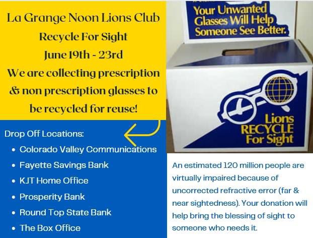 #lagrangenoonlionsclub #recycleeyeglasses #LionsClubInternational #weserve