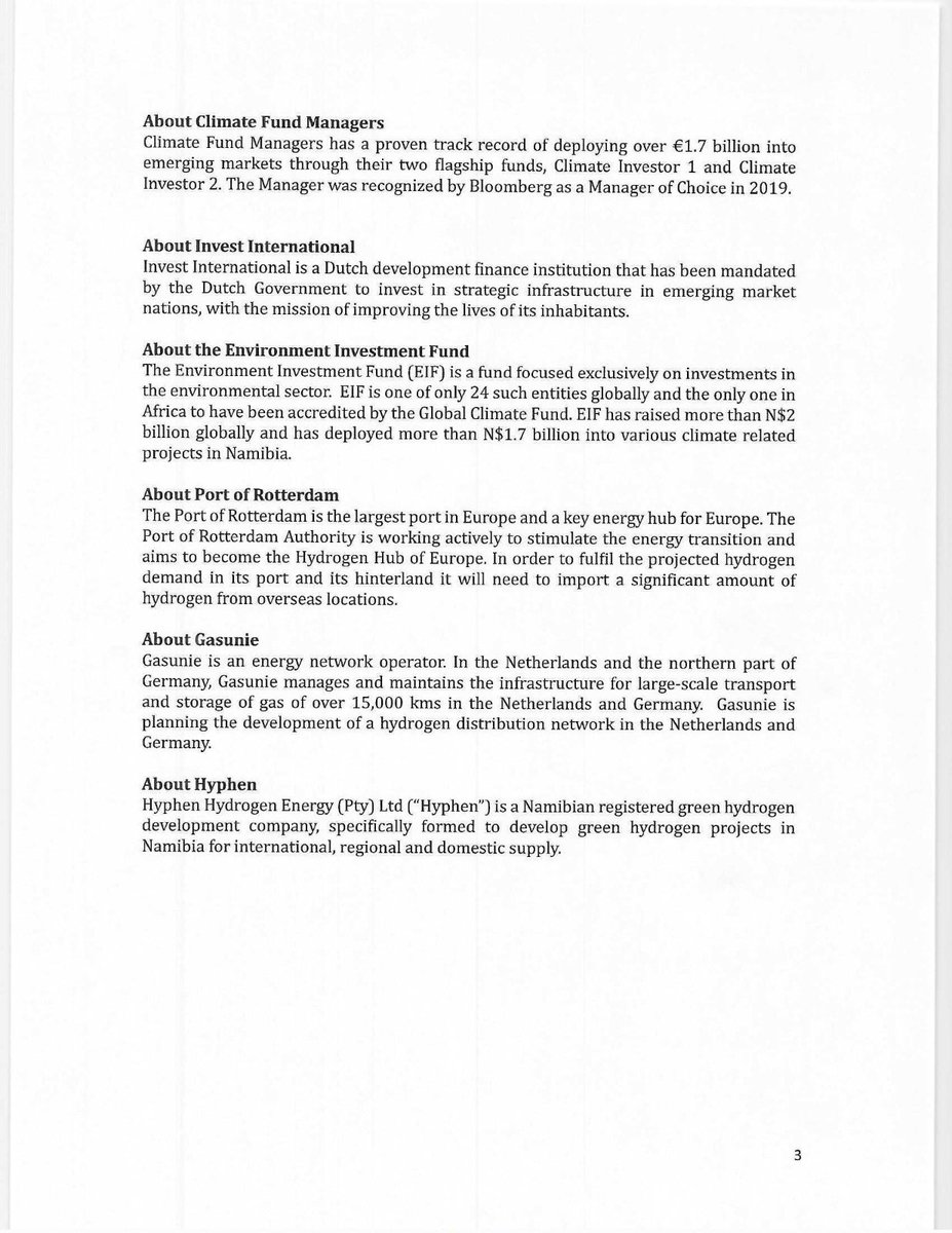 NamPresidency's tweet photo. Memorandum of Understanding Between the Government of the Republic of Namibia and Dutch Partners #GreenHydrogen #NH2 #hpp2 https://t.co/KLjcZeXqwI