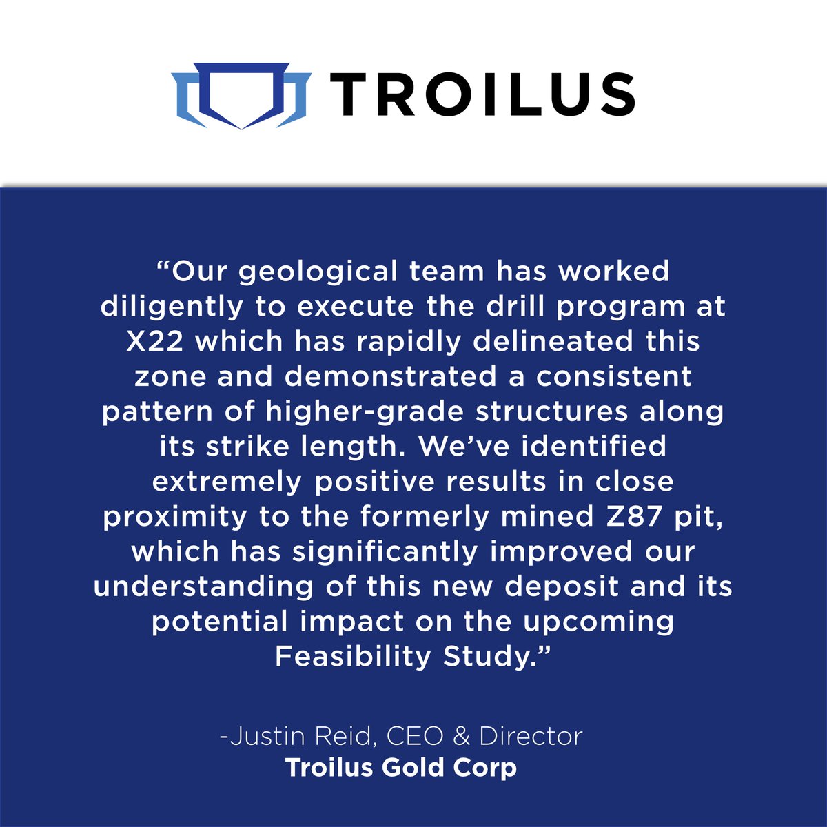 Troilus drills 1.30 g/t AuEq over 28m, 36.08 g/t AuEq over 0.5m and 12.05 g/t AuEq over 2m; confirms mineral continuity in the northeast region of Zone X22

Read the news here: troilusgold.net/PR

$TLG $CHXMF $CM5R

#gold #copper #exploration #goldmining #preciousmetals