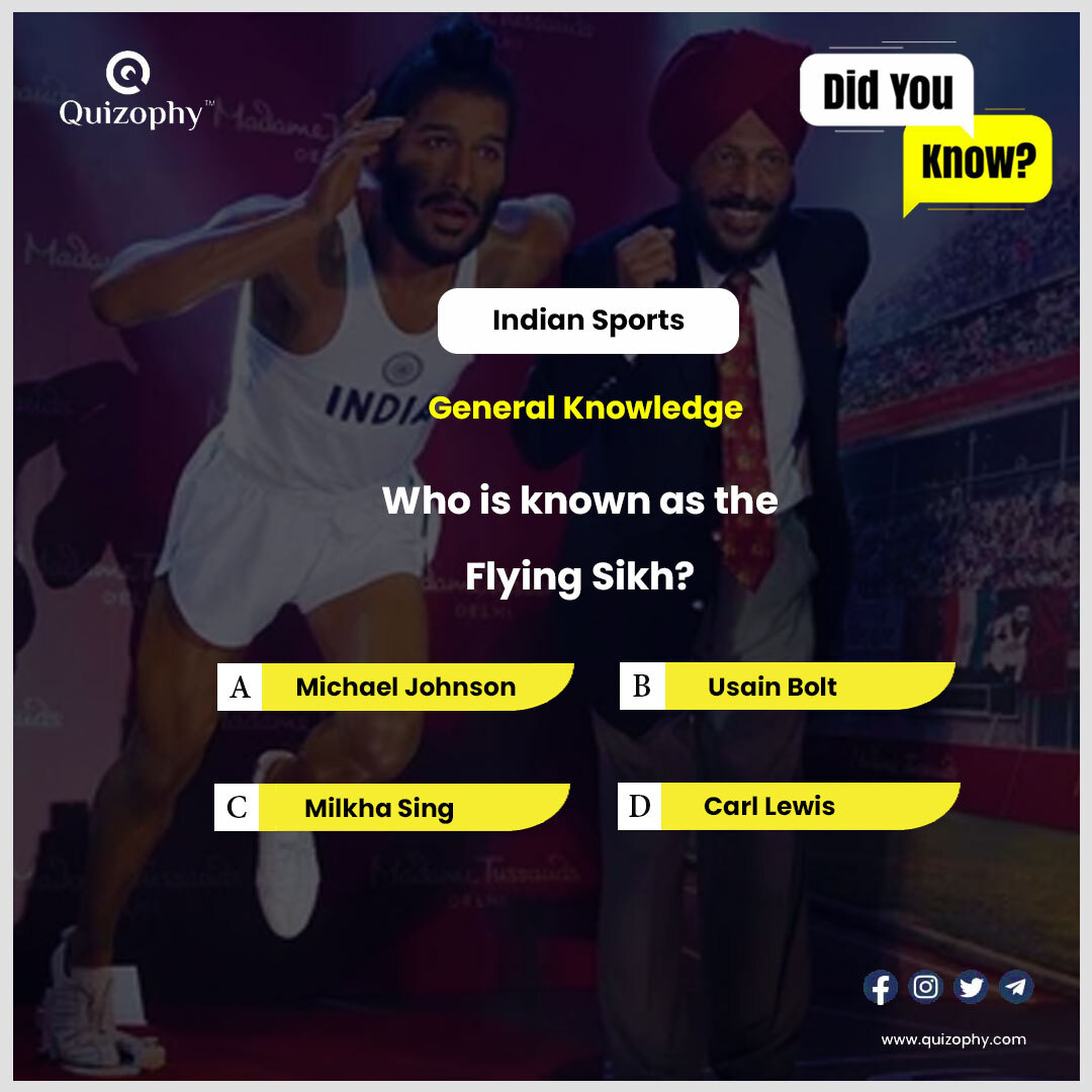 Indian Sports
General Knowledge
Who is known as the Flying Sikh?
.
.
.
.
#quiz #quiztime #quizinstagram #gk #upsc #currentaffairs #ssc #trivia #quizzes #facts #knowledge #generalknowledge #kuis #giveaway #fun #india #quiznight #education #pubquiz #ias #quizzing #instagram