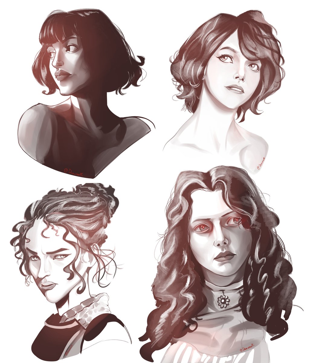 DrawiniK's tweet image. some portraits studies