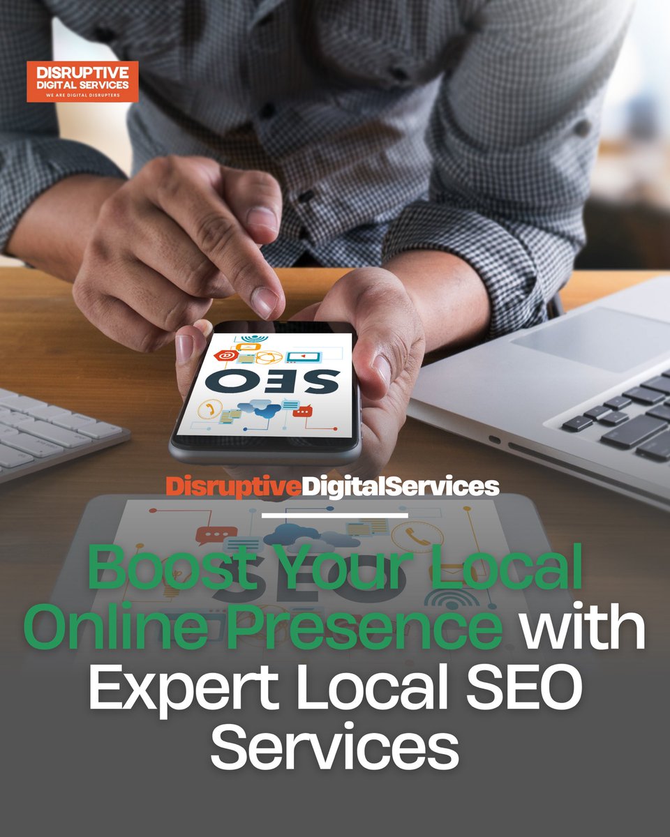 DisruptiveDigi's tweet image. Ensure your website ranks high in local searches! 🏆
With our local SEO expertise, we'll optimize your website for local keywords, boost online visibility, and attract customers in your area.
Let's get your business noticed!
#LocalSEO #OnlineVisibility #LocalKeywords