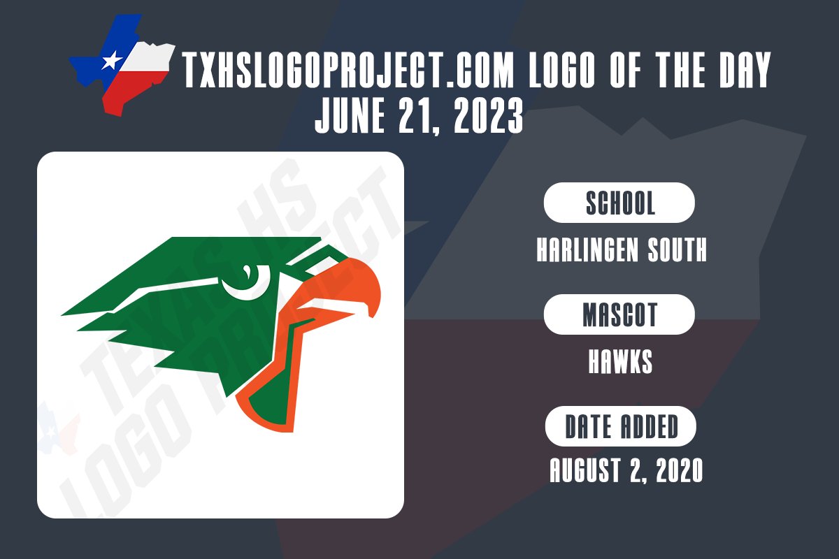 Back down to the RGV where we take a look at the Harlingen South Hawks for our #LogoOfTheDay

@HHSSouth @Harlingen_South @hhssbaseball @HCISD_Athletics @HHSSGBB @HHSSFootball 

#txhsfb #txhsvb #txhshoops #txhsbaseball #txhssoftball

txhslogoproject.com/harlingen-sout…