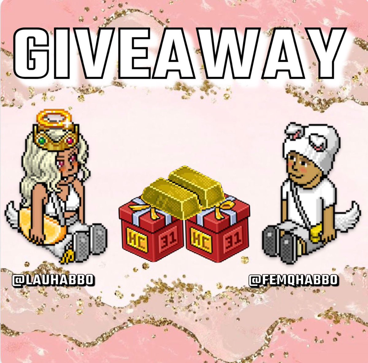 🌸 GIVEAWAY TIME 🌸 - 2 Hc boxes &amp; a Gold Bar 

✨ How to enter ✨
1. Like this post 
2. Tag a friend! 
3. Follow @LauHabbo &amp; <a href="/FemqHabbo/">Femq</a> 

🔥 Winner will be announced 28th of June 🔥 goodluck!
