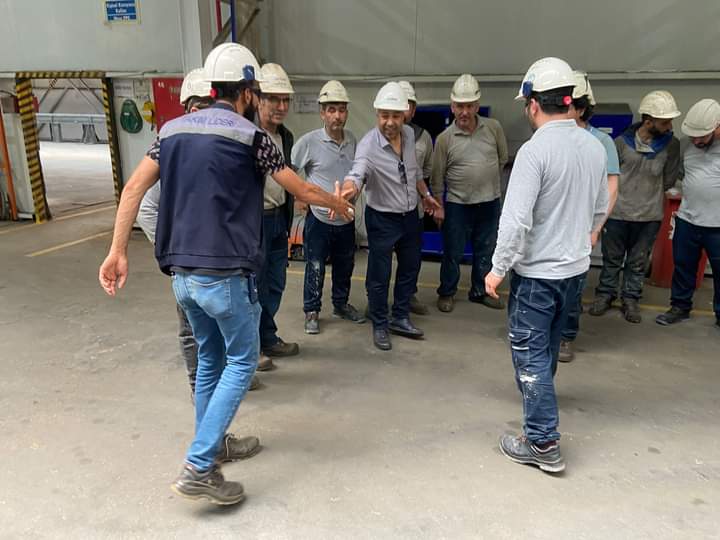 GEMLİK ŞUBE BASKANİMİZ Erdoğan Aydın ÇİMTAŞ ÇELİK iş yerimizi ziyaret ederek üyelerimizle istişarede bulundu.başkanimiza ve heyetine çalisanlar olarak teşekkür ederiz #gemlik