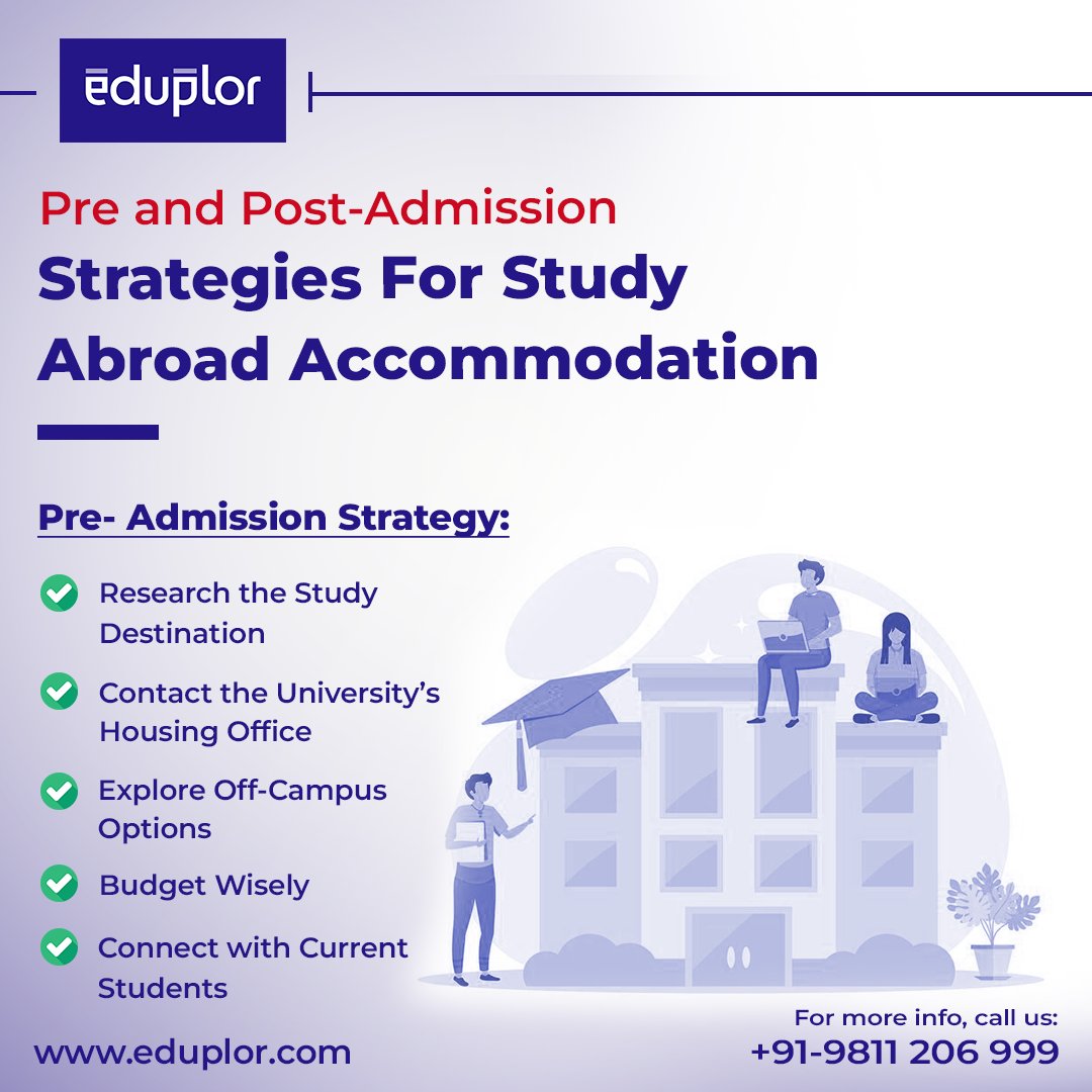 Figuring out #Accommodation is quite important while going to #studyabroad.

These are the strategies you must follow. You can also call our team for queries related to #overseaseducation

#studyabroad2023 #abroadstudies #studyabroadconsultants #overseaseducationconsultants