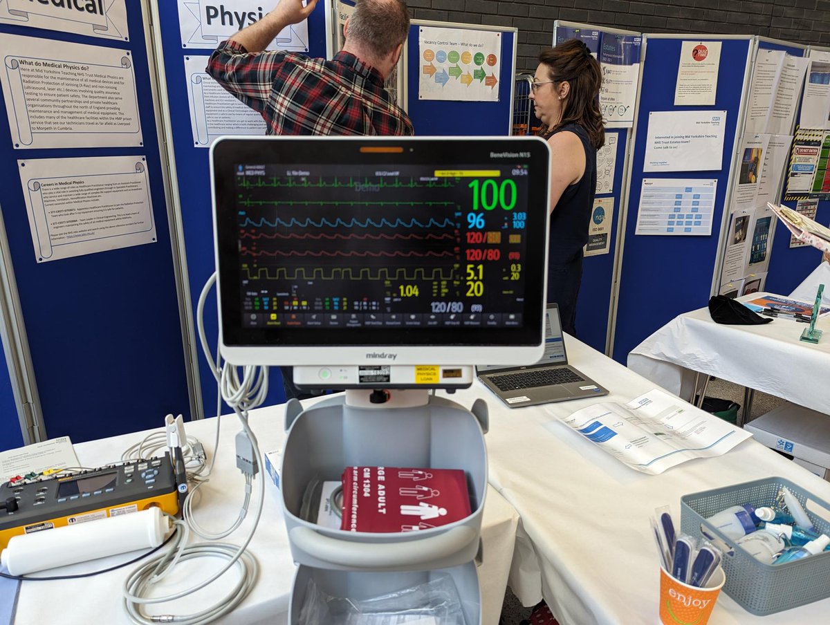 The Medical Physics Team presenting in inevitable style as part of the National Estates and Facilities Day at Pinderfields Hospital #MidYorksNHS #NHS75 #HealthEFMDay
