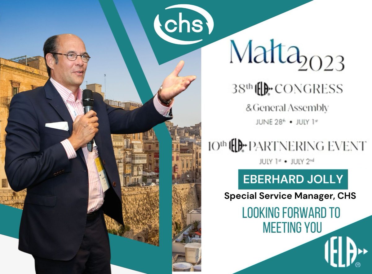 Eberhard Jolly from CHS: 'It's a pleasure to meet old and new #exhibitionlogistics partners around the world and develop our cooperation in the field of trade fair and event logistics in the #IELAcongress 2023.'

@IELAWORLD
#IELA #freightforwarding #CHSGroup #EventLogistics