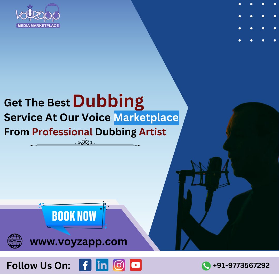 Dub your video in any language with VoyzappTo know more visit - voyzapp.com/dubbing-voice-… #voyzapp #voiceover #dubbing #dubbingservices #Videodub #videodubbing #voiceactor #voiceartists #language #dubbingagency #dubmovies #moviedubbing