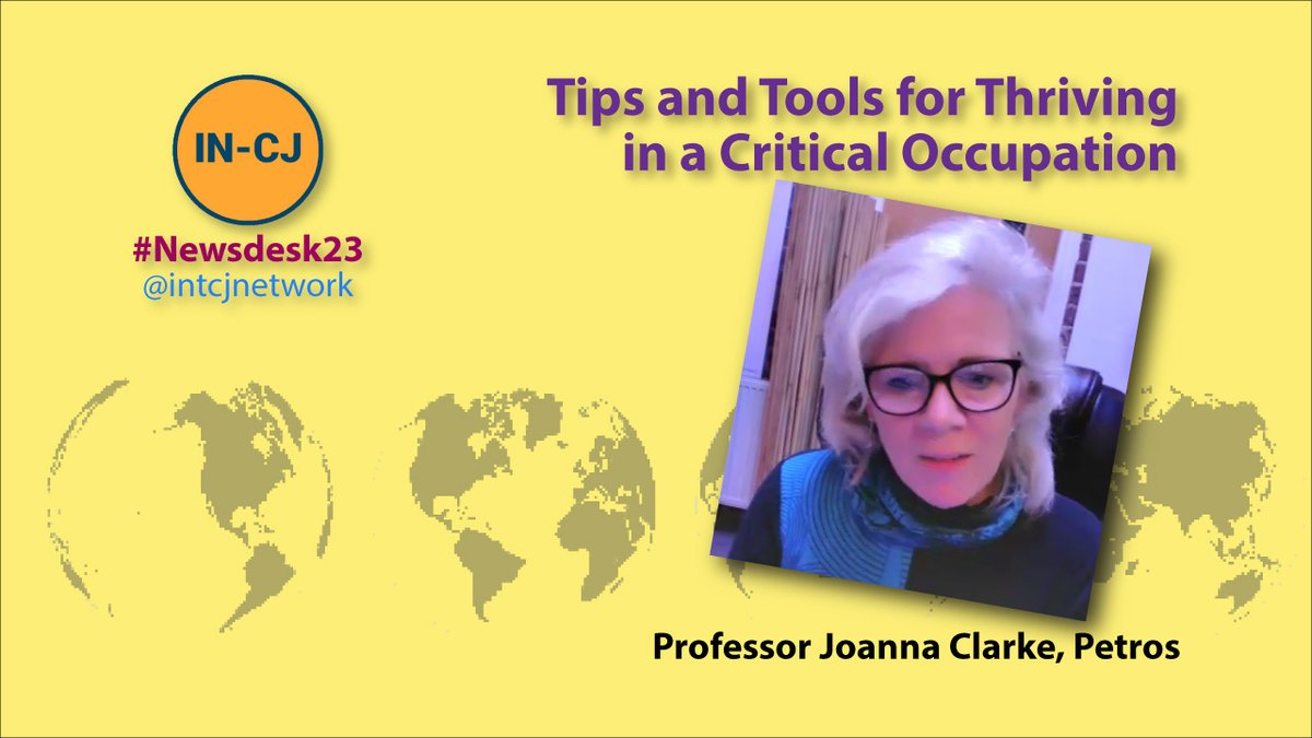 intcjnetwork's tweet image. We are hearing from Professor Jo Clarke about the challenges of managing mental wellbeing in a critical occupation #incjnewsdesk23 Follow our #webstream of all our conversations today about #criminaljustice and #mentalhealth youtube.com/live/wbkyg-5-f…