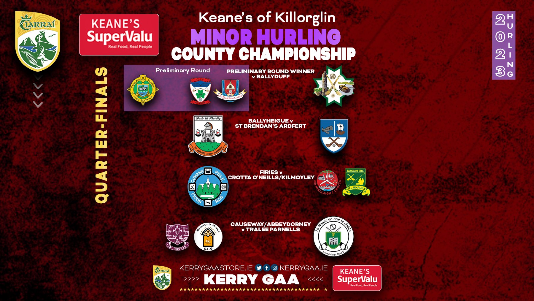 Keane's SuperValu Minor Football League - Fixtures - Kerry GAA