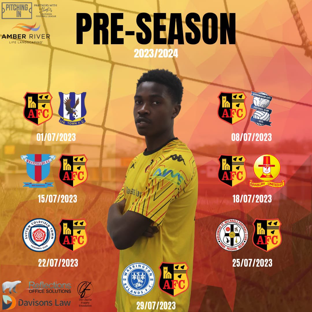 Our updated 2023/2024 pre-season schedule in full as we look to build momentum ahead of the new Pitching-In Southern Premier Central season, which is fast approaching. 📅

#UpTheChurch #AlvechurchFC ⛪️