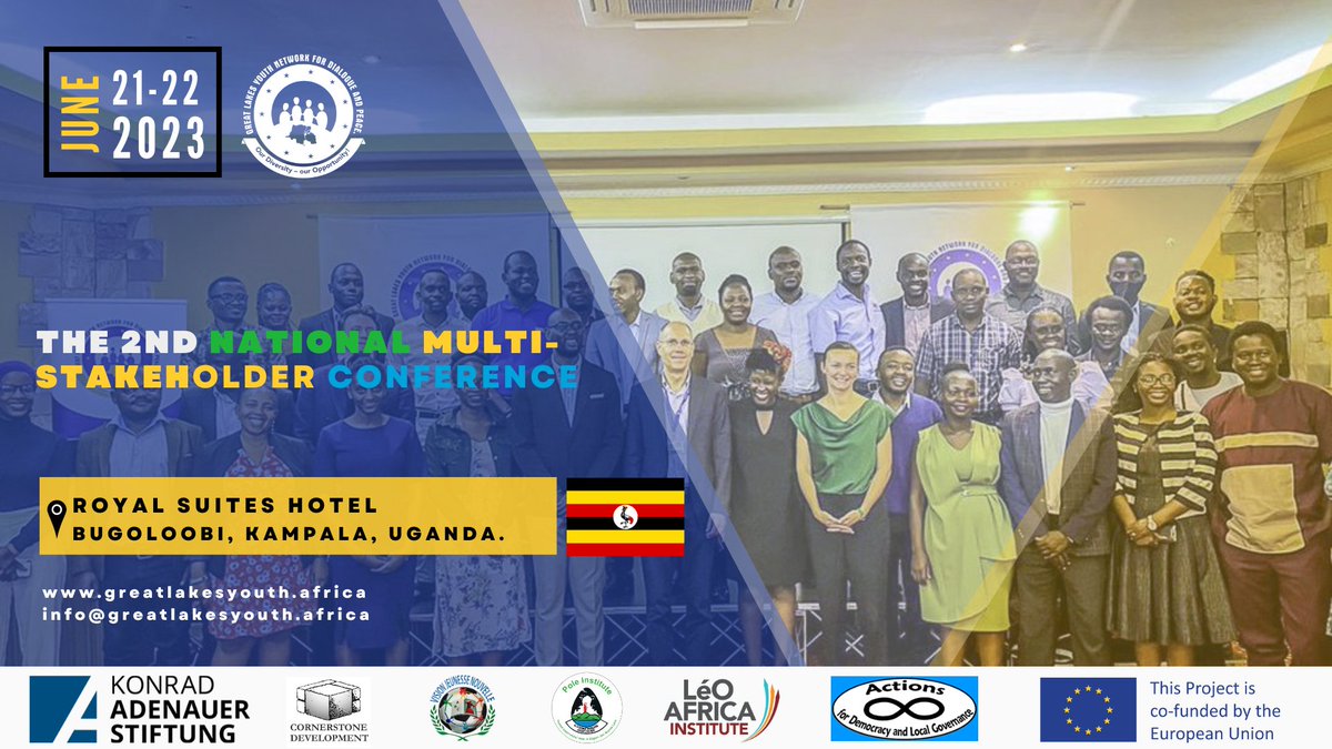 Great lakes Youth Network for Peace and dialogue holds it's 2nd multi stake holder Conference. Key issues to be discussed at the conference include Climate Injustices and Peace building. The two days event is taking place at Royal Suites Hotel.