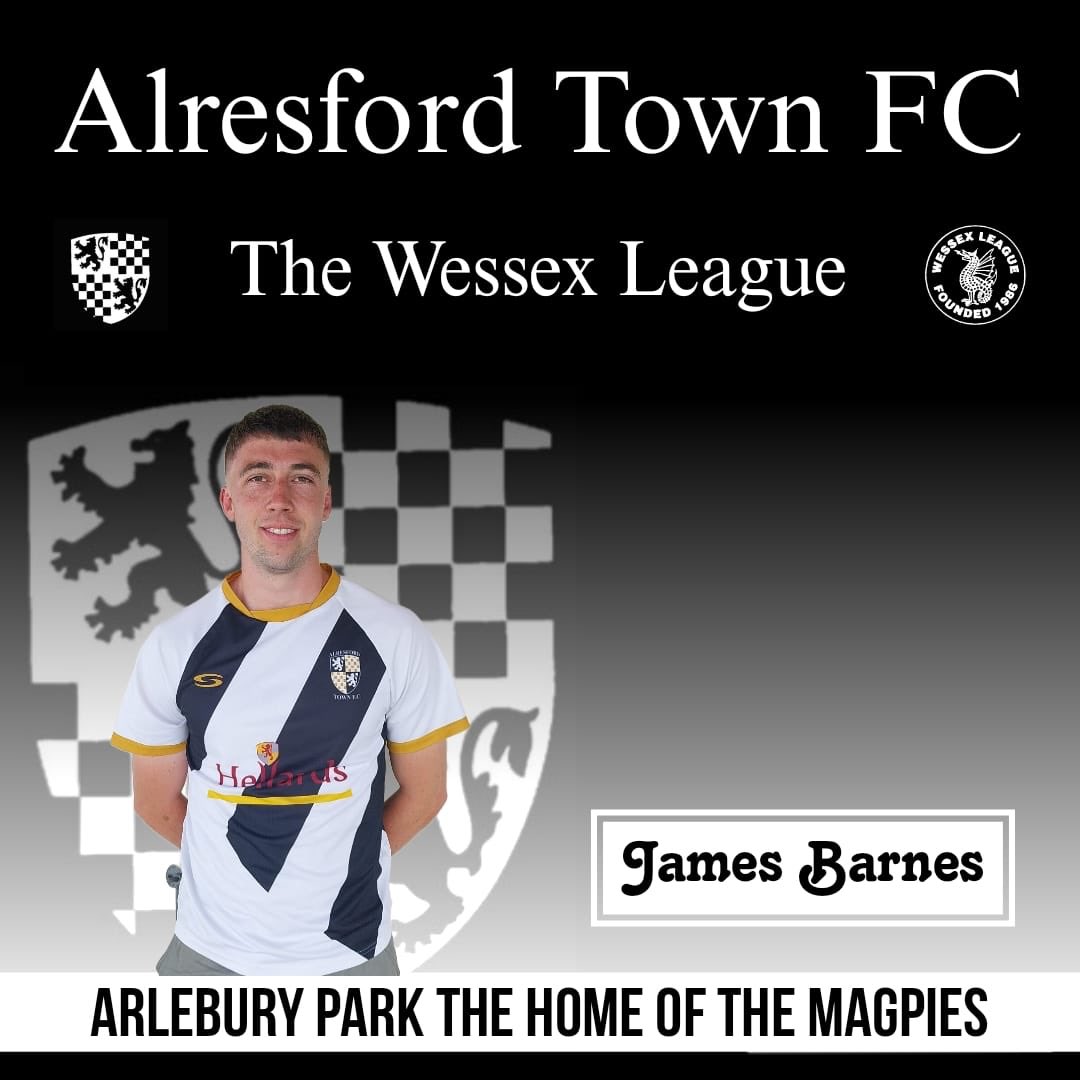✍️ New signing James Barnes

We are pleased to announce the signing of James he will bring loads of energy to our midfield with his box to box style.

Welcome to Alresford Town ⚫️⚪️
#Magpies @90MinutesMore