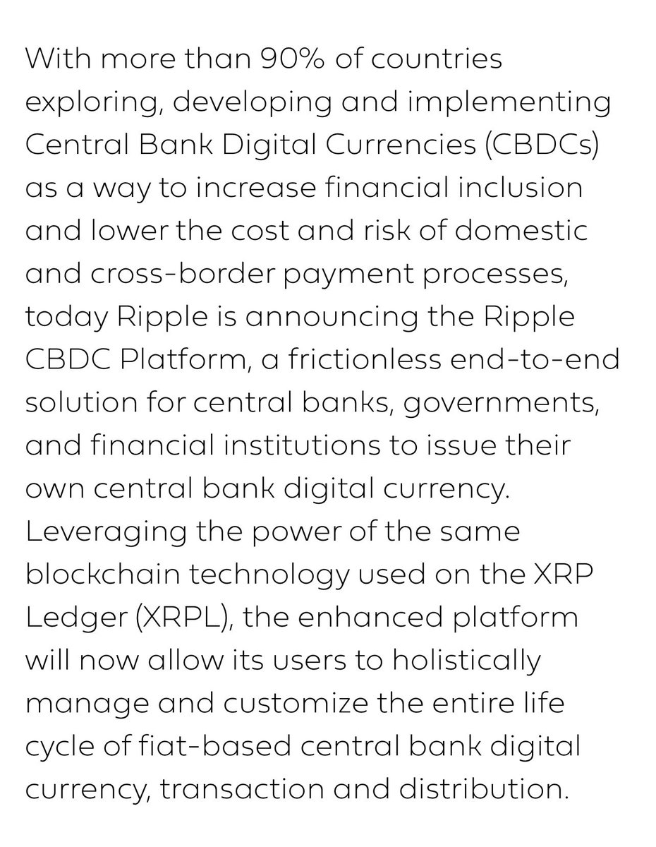 💥90% OF COUNTRIES ARE EXPLORING CBDCs + RIPPLE’s CBDC PLATFORM DIRECTLY USES THE XRP LEDGER 💎💎💎💎💎💎💎💎💎💎💎💎💎💎💎💎💎💎💥