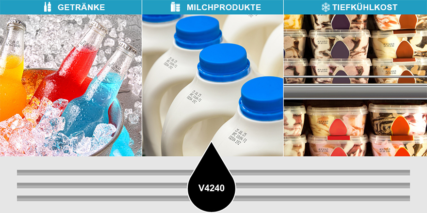 Videojet_DE's tweet image. Die neue schwarze Tinte von #Videojet überwindet die Auswirkungen von Kondensation auf Kennzeichnungen. Nutzen Sie unsere Tinte V4240 zum #Drucken hochwertiger Kennzeichnungen in diesen anspruchsvollen Produktionsprozessen. Jetzt Rückruf anfordern: tinyurl.com/5n8td5sj