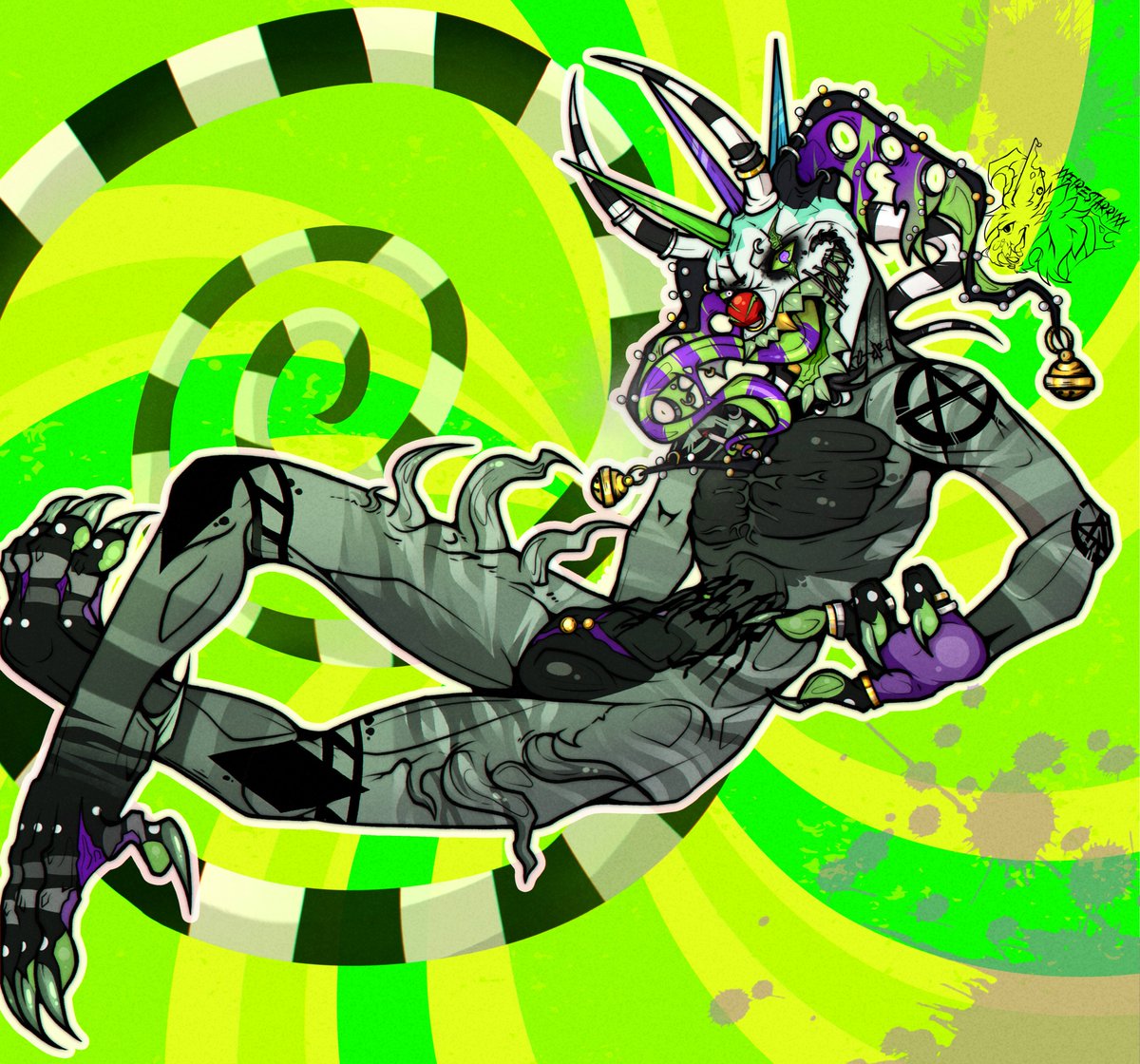 xXFireStarryXx's tweet photo. 𝕸𝖞 𝖆𝖗𝖙 𝖙𝖗𝖊𝖆𝖉𝖊 𝖕𝖆𝖗𝖙 𝖋𝖔𝖗  @OneSkuzzyJester 
𝕳𝖔𝖕𝖊 𝖄𝖔𝖚 𝖑𝖎𝖐𝖊 𝖙𝖍𝖎𝖘 𝖔𝖓𝖊, 𝕴 𝖆𝖒 𝖗𝖊𝖆𝖑𝖑𝖞 𝖕𝖗𝖔𝖚𝖉 𝖔𝖋 𝖎𝖙 🤡😈

#arttrade #jester #clown #horror #demon #DigitalArtist https://t.co/6EbUrpkCvB