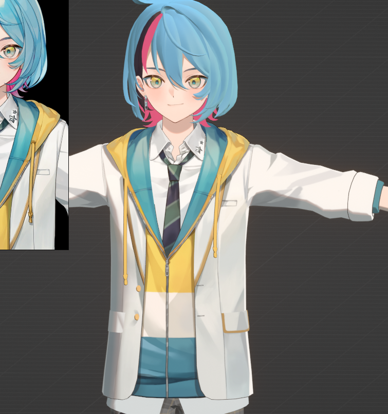 third of the way done texturing my boy kyo
#b3d #3DCG