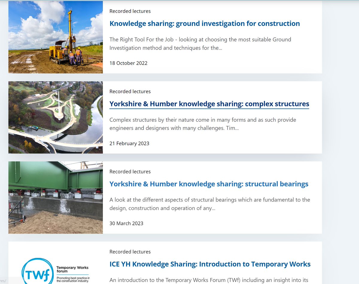 ICELibrary's tweet image. The Knowledge Sharing webinar series by 
@ICE_NE @ICEYorksHumber 
is a really good introduction to #civilengineering subjects, from formwork/falsework, #geotechnics , #temporaryworks , complex structures and more
Have a look:
ice.org.uk/search?search=…

#CivilEngineering #CPD