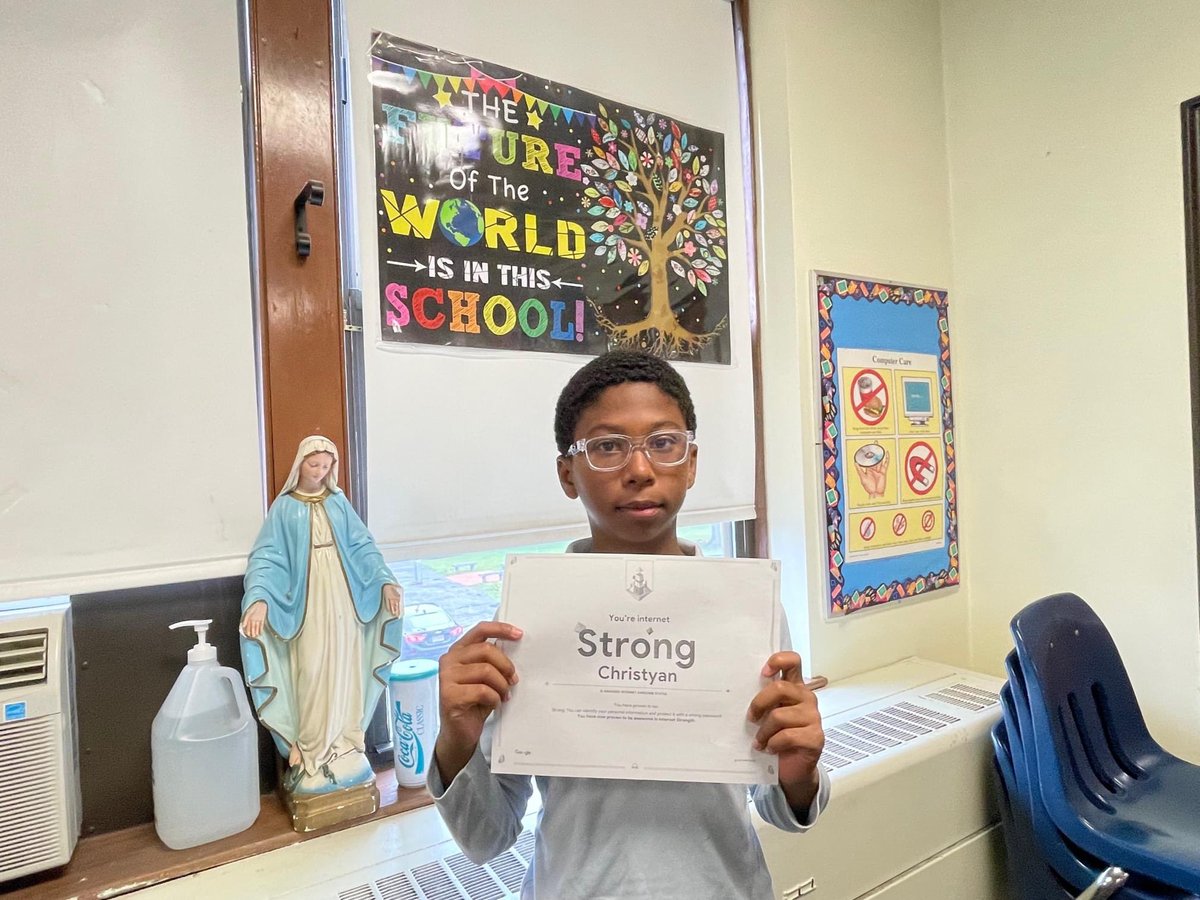 SMHschoolMilton's tweet photo. SMH–Faith, Excellence, Service! Christyan was awarded Internet Awesome Status because he has proven to be Internet Strong. You can identify your personal information and protect it with a strong password. You have proven to be awesome at Internet Strength! https://t.co/n3ItCQKzLw
