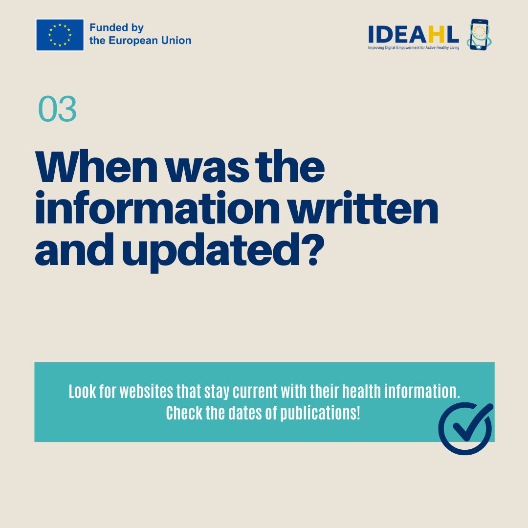IdeahlA's tweet photo. ➡️🎯5 key questions to ask before trusting a website and gain essential skills for managing your own health (3/5)
💡Visit https://t.co/s7ykZecrqv for more!
#IDEAHLEU #EUhealth #digihealth #ehealth #healtheducation
#healthempowerment #healthmanagement #hadea https://t.co/sHVGGbQaFk
