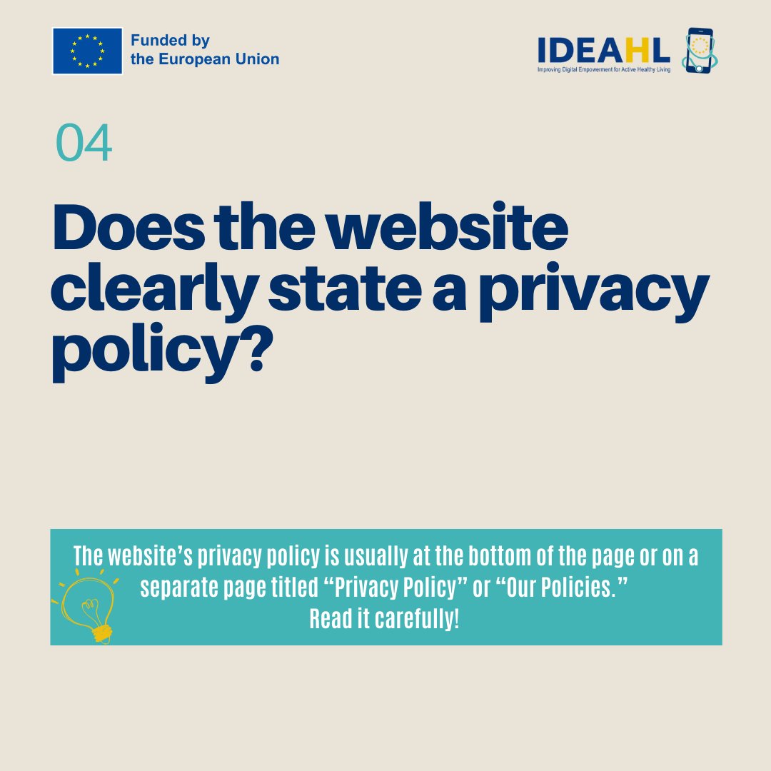IdeahlA's tweet photo. ➡️🎯5 key questions to ask before trusting a website and gain essential skills for managing your own health (3/5)
💡Visit https://t.co/s7ykZecrqv for more!
#IDEAHLEU #EUhealth #digihealth #ehealth #healtheducation
#healthempowerment #healthmanagement #hadea https://t.co/sHVGGbQaFk