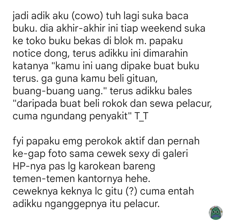 adikku savage bgt wkwk, papaku cuma bisa diem 💚