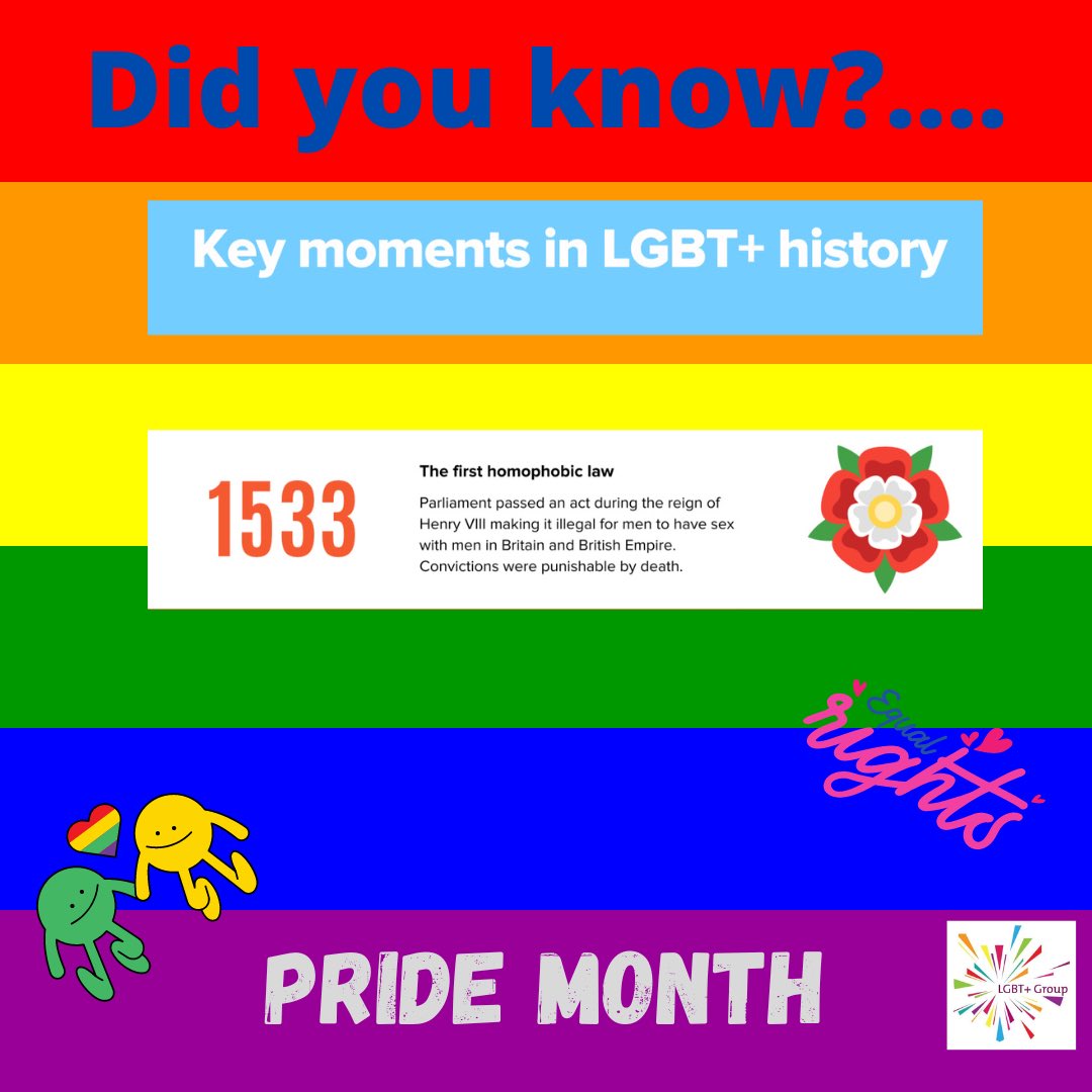 Did you know?..... During Pride Month we are looking at key moments in LGBT+ history starting with the first law passed in 1533. <a href="/BlackpoolSixth/">Blackpool Sixth</a> #PrideMonth2023 #LGBTQIA