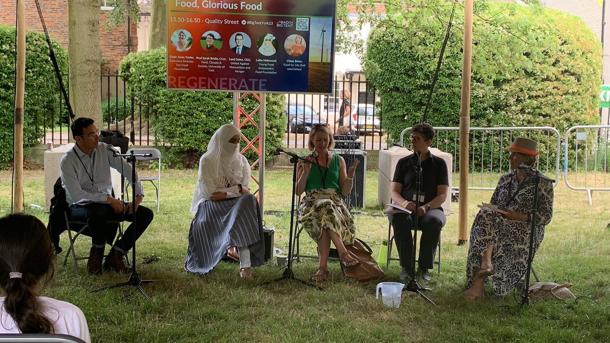 Thanks to @BigTentIdeas for hosting a fantastic event in York last weekend.

CEO @jonny_oates discussed how we can use sustainable systems to tackle hunger and malnutrition with Anna Taylor of the @Food_Foundation , @sarahbridle , @ChloeJSmee and @Laiba_M_07.

#BigTentYork23
