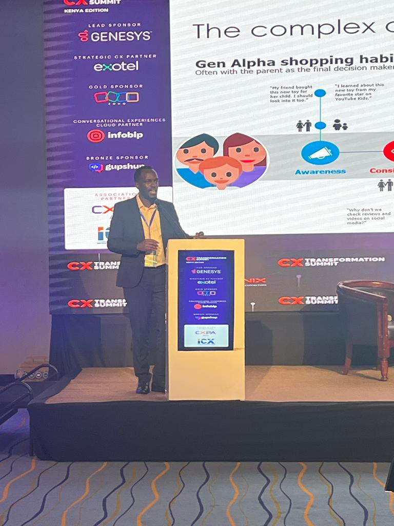 Pbi_events's tweet photo. Empowering the audience with his expertise, @RSobayeni, Head of #CX Design, Equity Bank Limited takes the stage at the 14th #CXTransformation Summit.
@icx_kenya @CXPA_Assoc #DigitalCX #DrivingCXAgility #digitaltransformation #customerexperience #pbi_events #kenya #cxevents https://t.co/RmBvuOrzuj