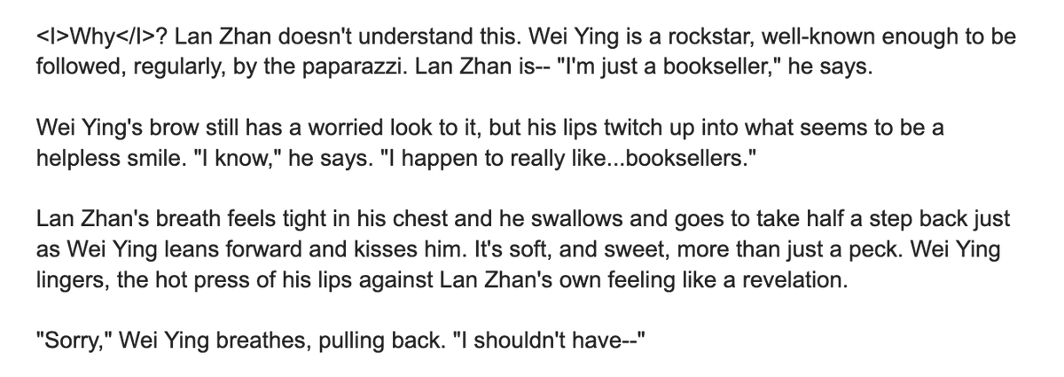 happy #wipwednesday! A bit more from the Wangxian Notting Hill AU - Wei Ying stops by for a surprise visit.