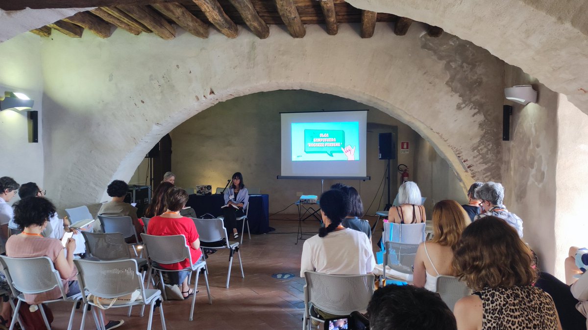 Girlseyeproject's tweet photo. it's time of Olga Campofreda and her book "ragazze perbene" candidate to the prestigious strega awards  @Castello_Severa @nneditore #italianstudies #girlhood https://t.co/QFMSzcGrpv