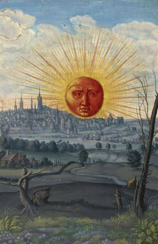 Happy Solstice! Here's the Sun putting on its best happy shining face for the special occasion, from the Splendor Solis, a 16th-century alchemical treatise.

More art from the history of alchemy here: buff.ly/2TRml8s
#SummerSolstice #Solstice #Midsummer #longestday