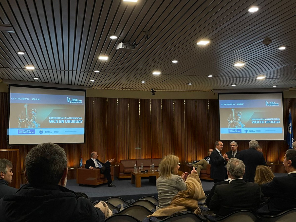 Hoy participamos de la presentación de la World Compliance Association (WCA) en Uruguay. 

Comienza la jornada con la apertura del evento y el primer panel: "Los desafíos del Compliance en Uruguay".
