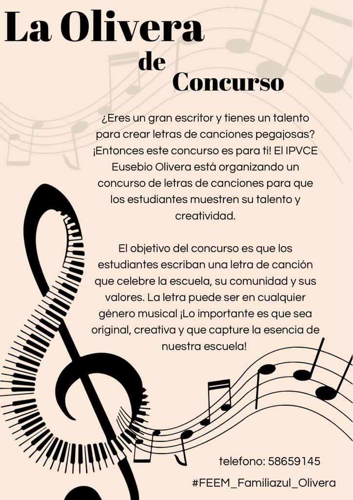 Los invitamos a participar, tal vez sean los elegidos .😎 La letra ganadora no será completamente la canción de la escuela , será sometida a ligeros cambios. La fecha límite será el día 28 del mismo mes. Que gane el mejor !💙😁