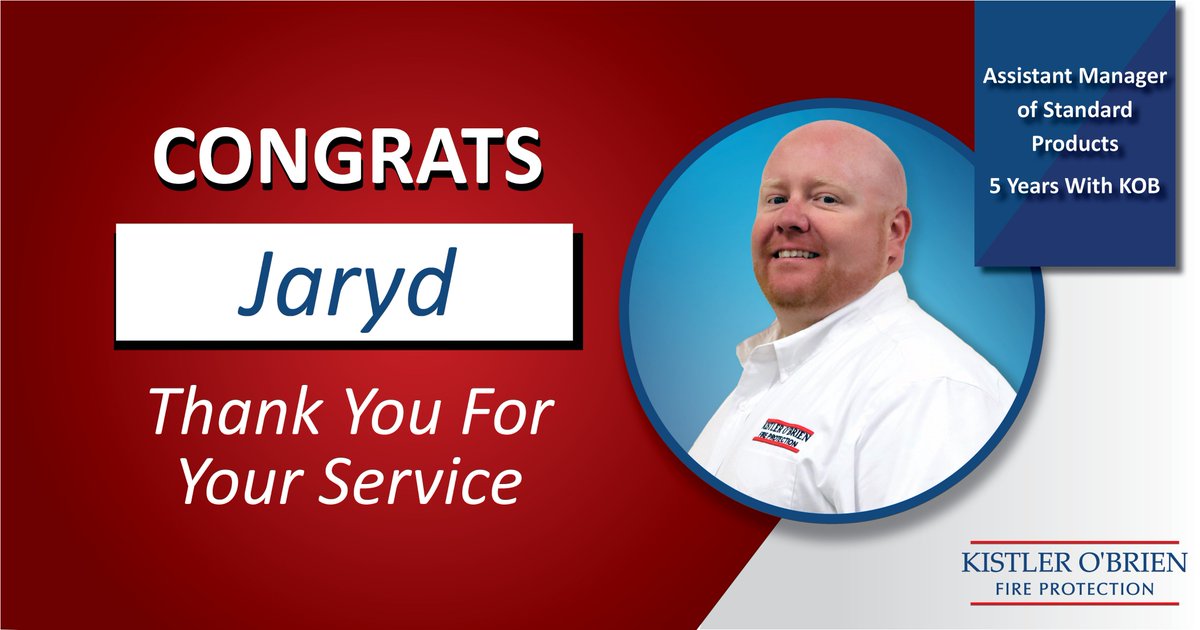 kobfireprotect's tweet photo. Congrats to Randy, Lori, Chris, Jaryd, and Joanne on their milestone work anniversary with Kistler O'Brien! Thank you for all you do to help keep our customers' workplaces safer!

#KOBFire #FireSafety #LifeSafety #EmployeeAppreciation https://t.co/vr05O9ewgU