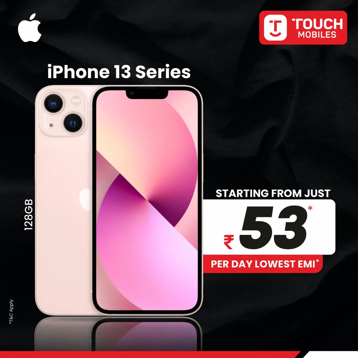 Experience the incredible iPhone 13 series at an unbeatable price! Own this masterpiece starting from just Rs. 53 per day, lowest EMI, and seize every moment with the iPhone 13! Don't miss out on this special offer! 🥳 #iPhone13 #UnbeatablePrices #seizethemoment #iPhone13series