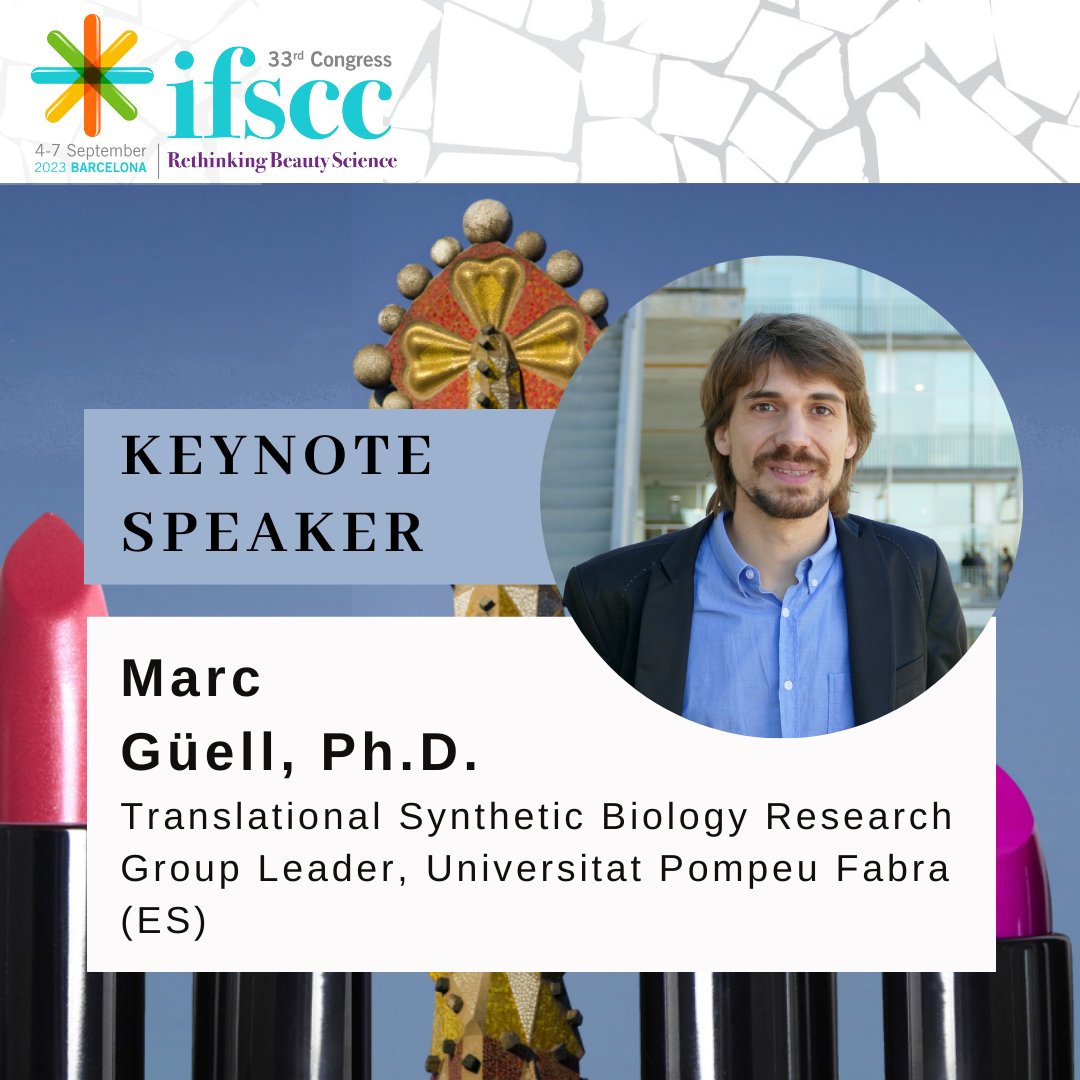 🌟 We’re excited to announce Dr. Marc Güell as keynote speaker of the 33rd IFSCC Congress!
Stay tuned to IFSCC2023 to learn from the remarkable insights and achievements of Dr. Marc Güell in translational science and synthetic biology! ✨😊🌟 #IFSCC2023 #ScientificBreakthroughs