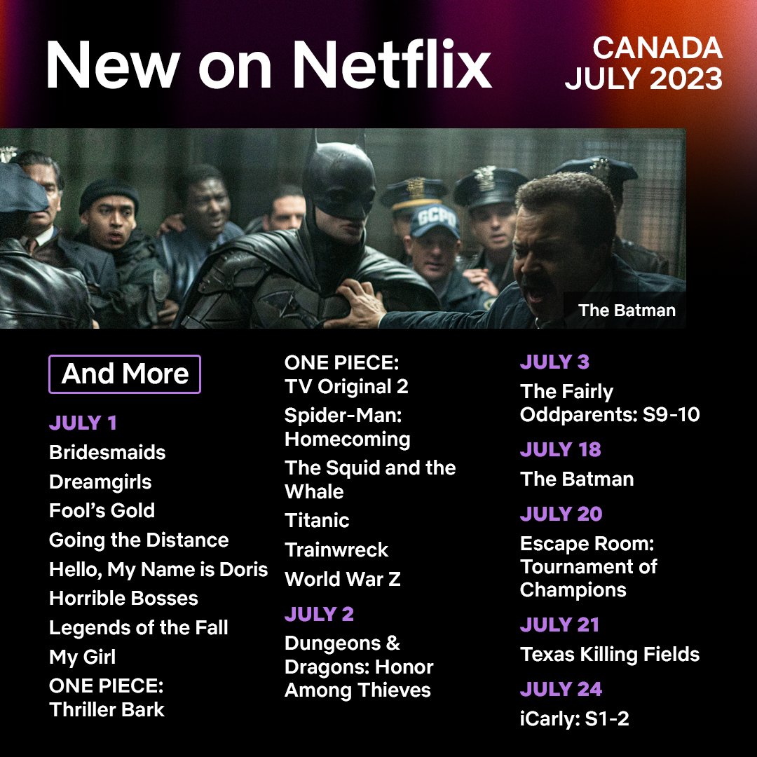 here's a look at what's coming to Netflix Canada in July!