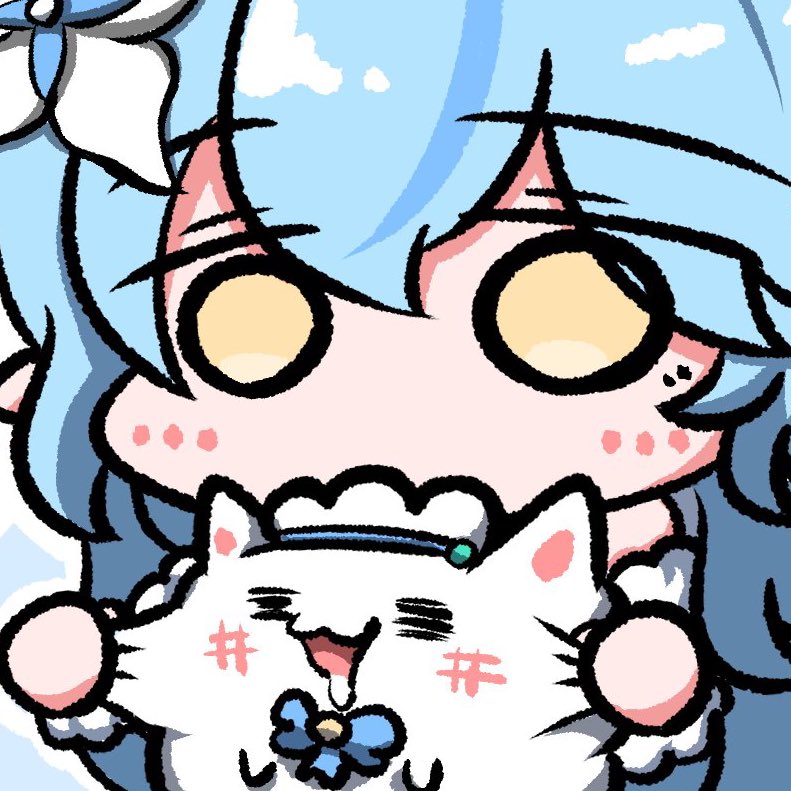 雪花ラミィ 「#これ見た人はかわいいほっぺを貼る」|くぴてるのイラスト