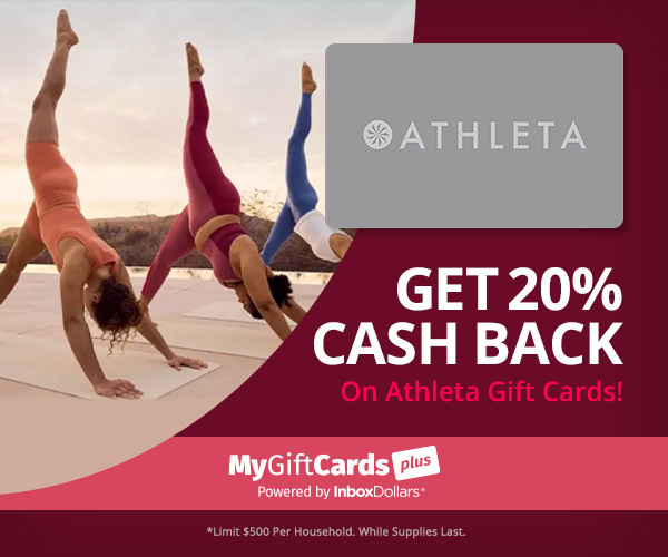 InboxDollars on Twitter "⭐ WinIt Code⭐ Get 20 Cash Back on Athleta gift cards from