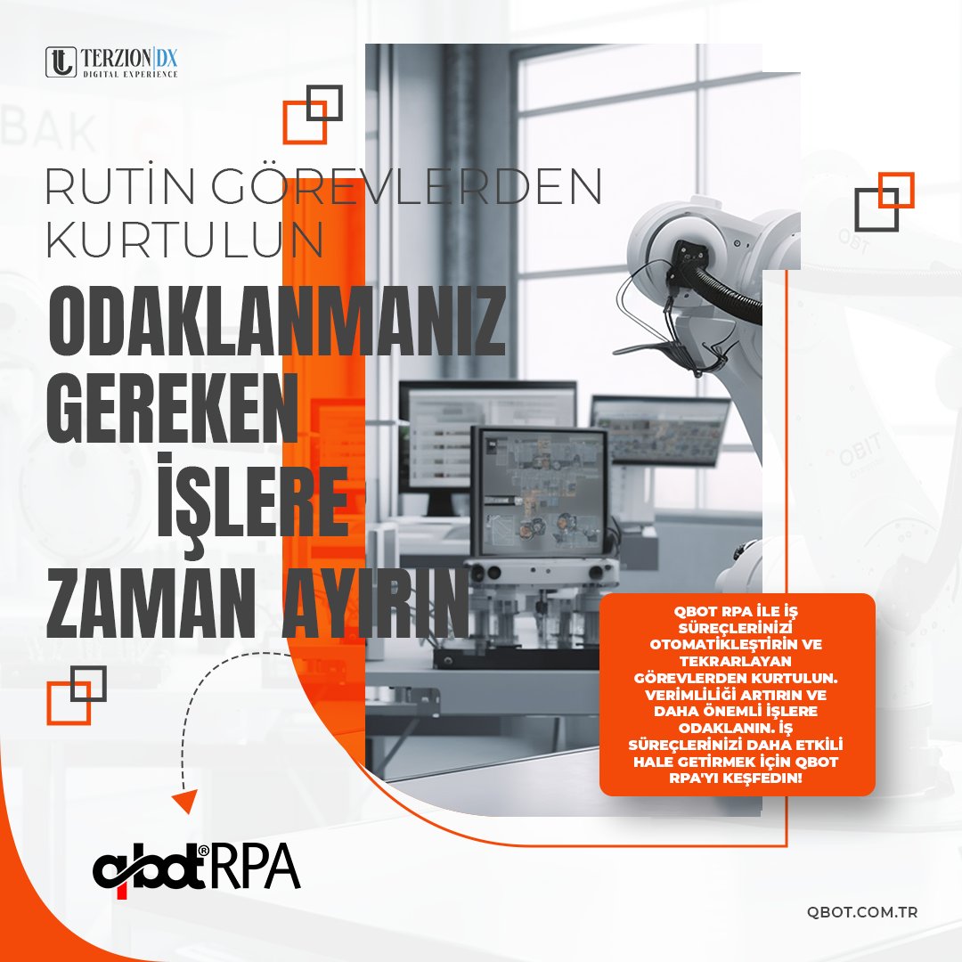 Rutin görevlerden kurtulun ve odaklanmanız gereken işlere zaman ayırın. qbot RPA ile iş süreçlerinizi otomatikleştirin ve verimliliği artırın! ⚙️ #qbot #RPA #Otomatikleştirme