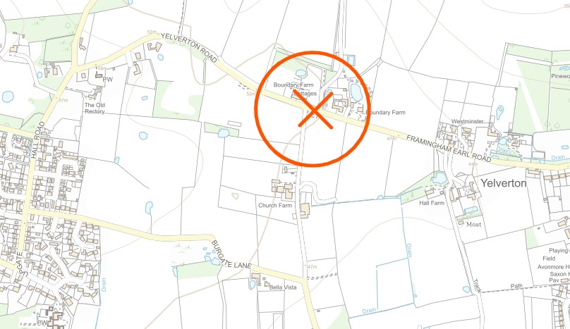 Yelverton Road is closed from next Wednesday (28th June) for up to three days for Anglian Water works.  It will be closed at Boundary Farm (the junction for the road from Aldiss Farm shop).  Diversions are via Gull Lane or Burgate Lane.
