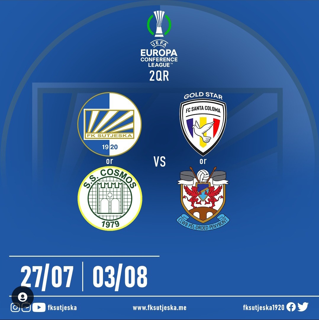 PAndorze's tweet photo. FC Santa Coloma w razie awansu z walijskim Penybont rozegra w kolejnej rundzie dwumecz z Czarnogórskim Sutjeską lub sanmarynskim SS Cosmos https://t.co/IoYIr4tjd9